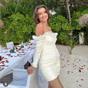 House of CB Off-Shoulder White Mini Dress